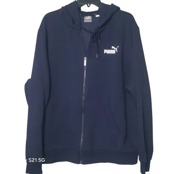 Puma Shirts Mens 2xl Puma Way Fullzip Hoodie Jacket Navy Blue